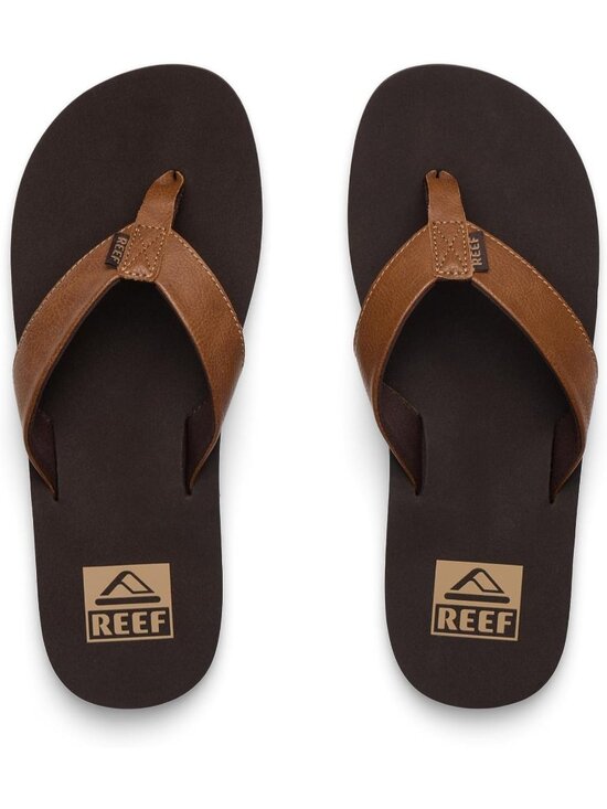 Men’s Brown Twinpin Flip Flop Sandals Brown Vegan Leather Casual main image 4